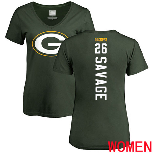 Green Bay Packers Green Women #26 Savage Darnell Backer Nike NFL T Shirt->nfl t-shirts->Sports Accessory